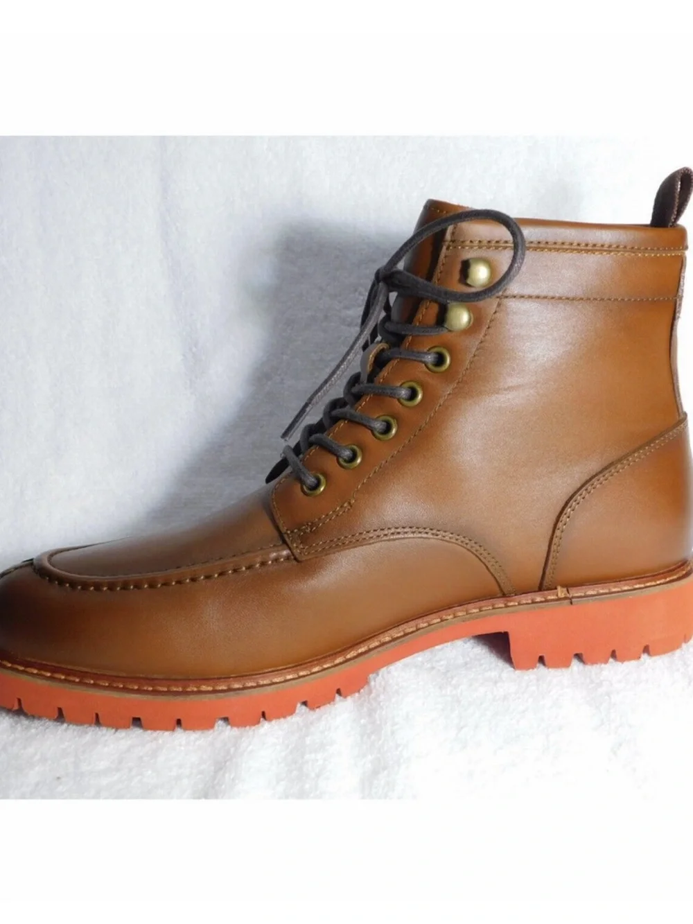 Vince Camuto Brown Men's Kameil Lace-Up Leather Cuero Boots Size 10.5 M